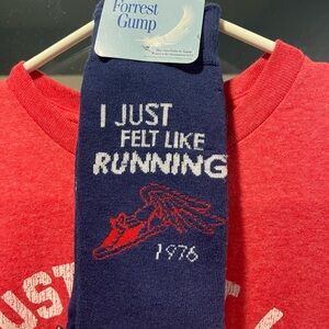Forrest Gump Themed Socks and t-shitt
